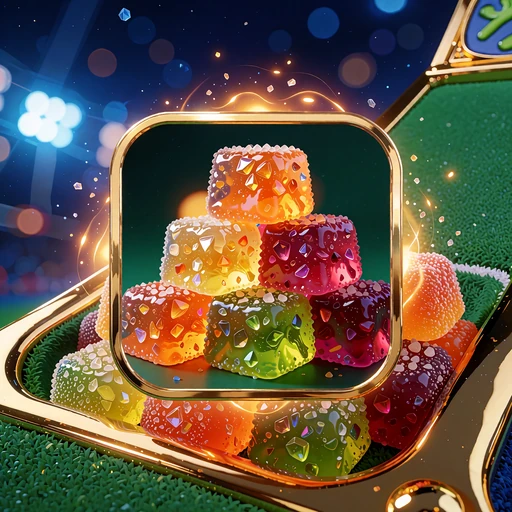Piramida kolorowych żelk&oacute;w i gum rozpuszczalnych - miniatura slotu Sugar Rush 1000 w Golisimo